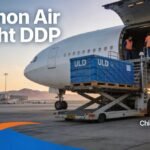 Lebanon air freight DDP cargo plane loading ULD pallets at Beirut airport BEY