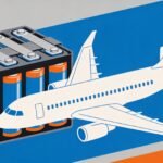 Shipping lithium batteries by air packaging illustration