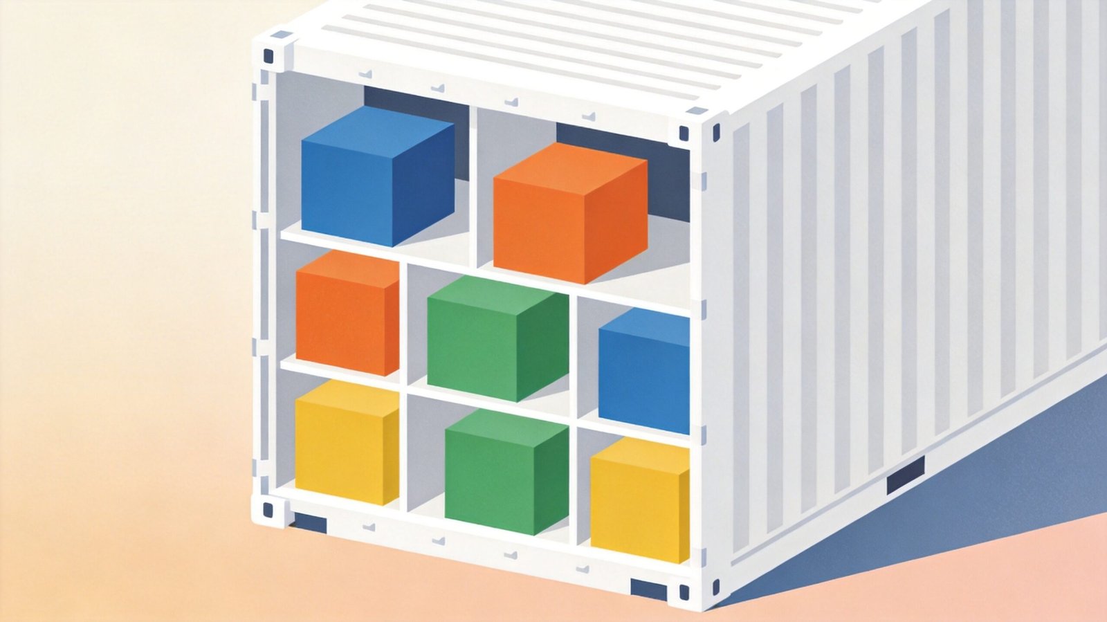 Europe sea freight groupage port illustration