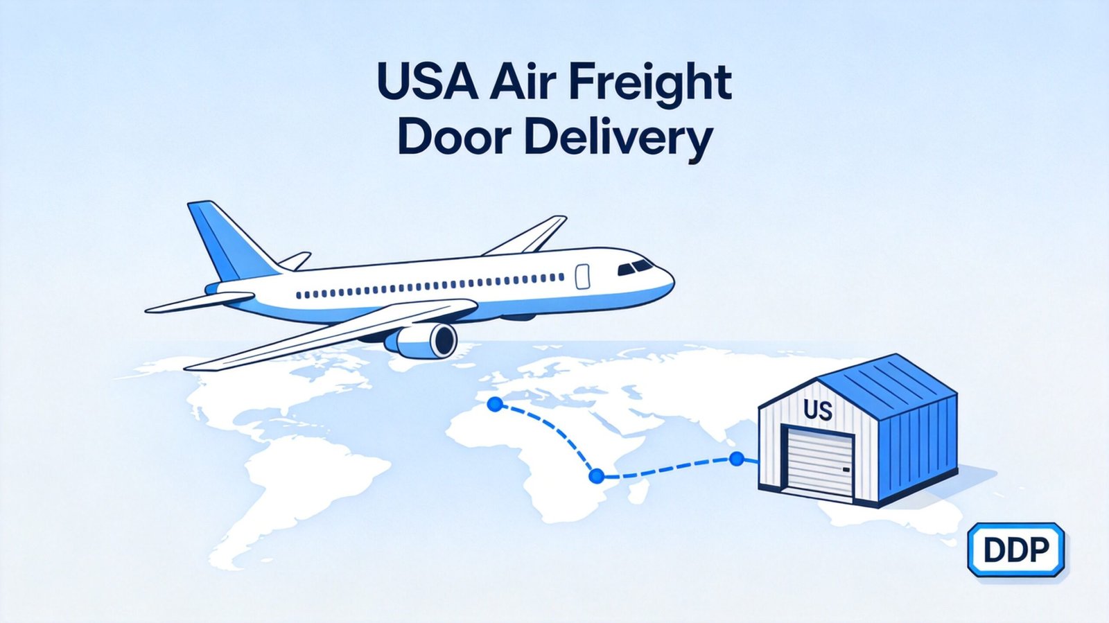 US air freight DDP shipping process illustration