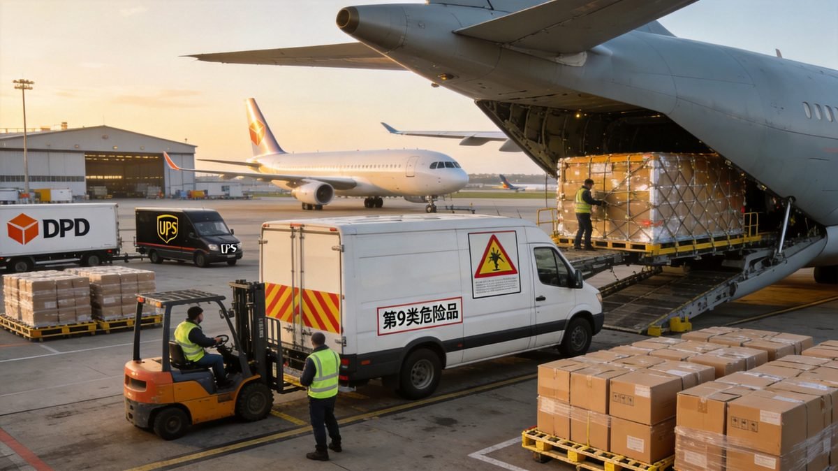 锂电池欧洲空运双清包税实操指南:IATA DGR第67版新规下,带电货物空运怎么走? 4 欧洲空运货站危险品卡车中转与末端派送空陆联运场景