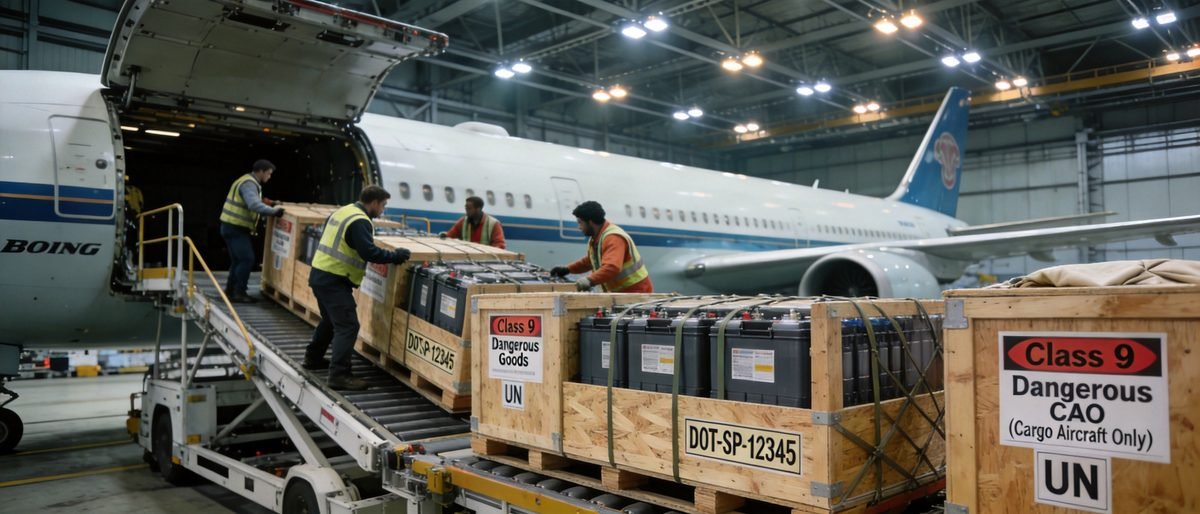 锂电池美国空运双清包税:2026年关税栈、FAA运输合规与CBP清关全链路深度解析 2 锂电池美国空运双清包税-全货机ULD装载与CAO危险品标签
